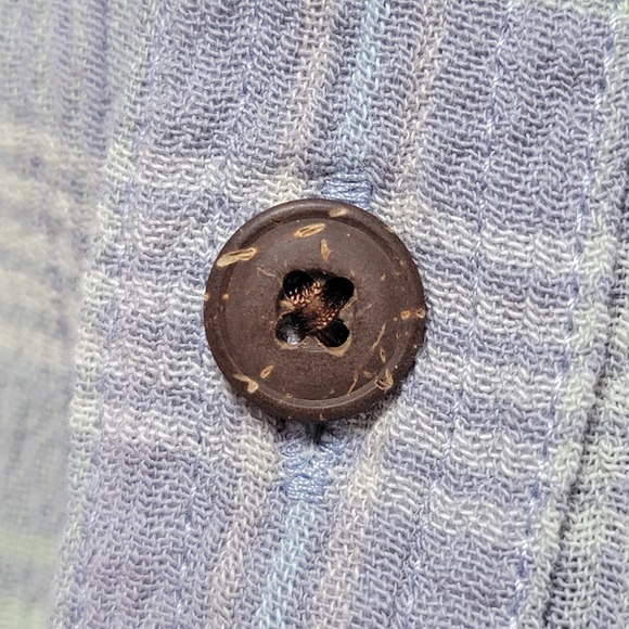 Patagonia Organic Cotton Shirt Mens M Gauze Button Up Plaid Short Sleeve Pocket - Picture 7 of 14